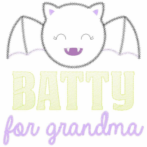 Batty For Grandma Chain and Vintage Applique