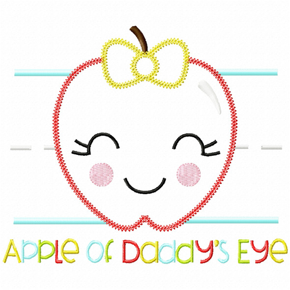 Apple of Daddys Eye Vintage and Chain Applique Machine Embroidery Design