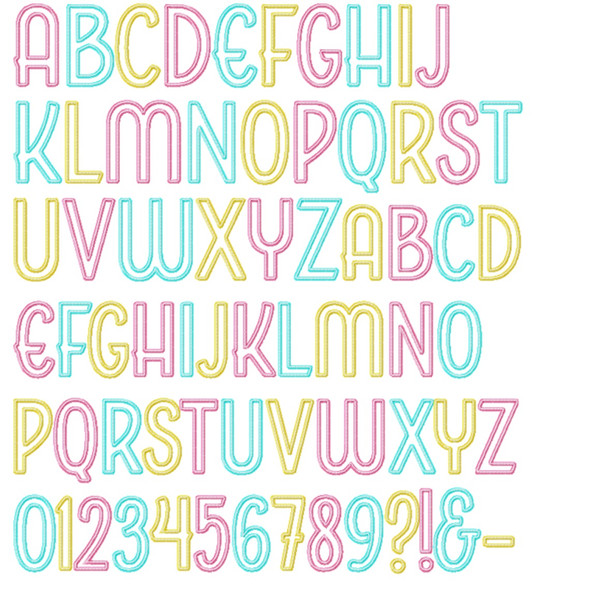 Millie Applique Alphabet Embroidery Design Font