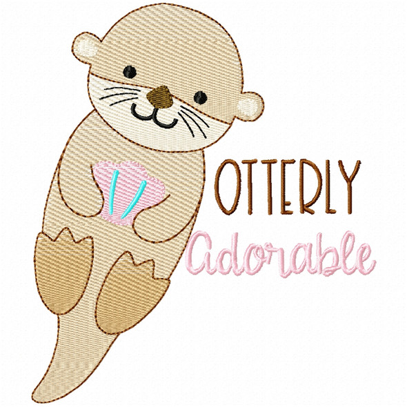 Otterly Adorable Simple Stitch and Sketch Fill Applique