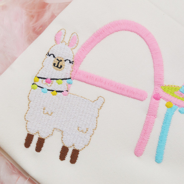 Llama Uppercase Embroidery Font Design