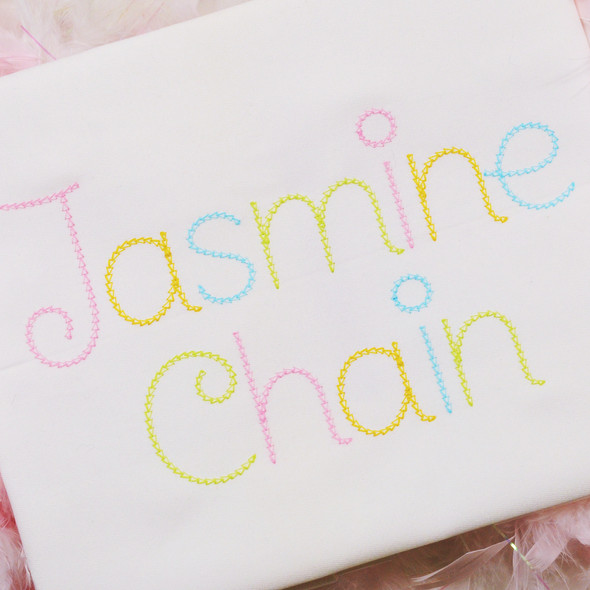 Jasmine Chain Embroidery Alphabet Font Design