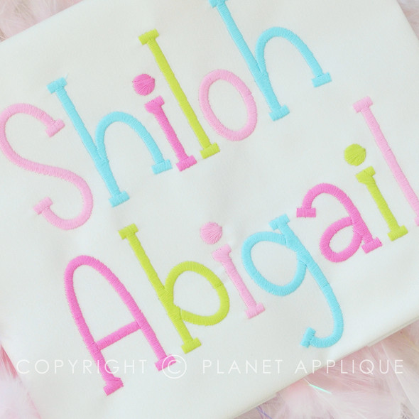 Shiloh Font Alphabet Machine Embroidery Design