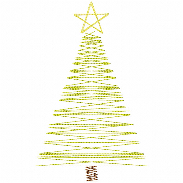 Scribble Christmas Tree  Embroidery Design