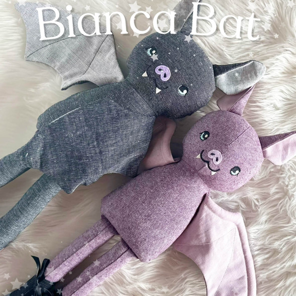 Bianca Vampire Bat Halloween Plushie For Machine Embroidery Instant Download