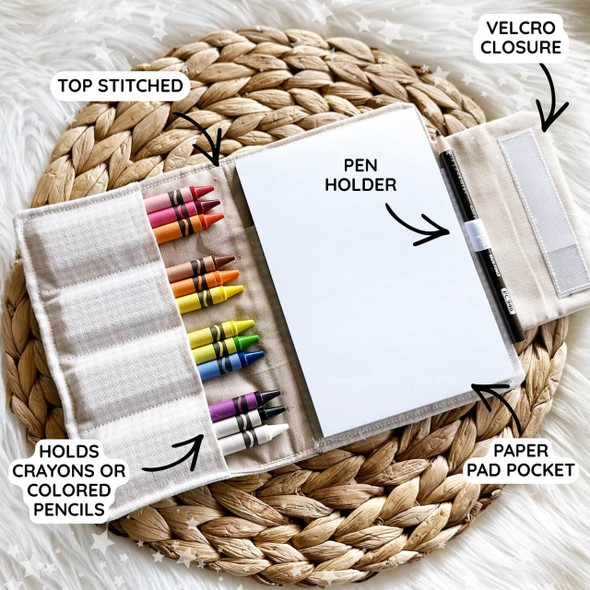 In the Hoop Crayon Art Wallet Book Machine Embroidery Design for Instant Download