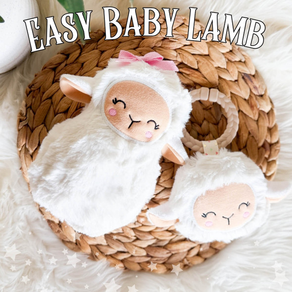 Easy Baby Lamb Plushie Stuffie For Machine Embroidery Instant Download