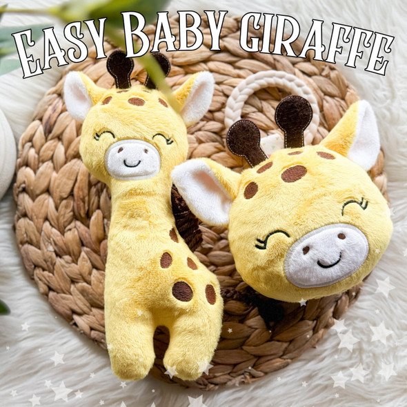 Easy Baby Giraffe Plushie Stuffie Instant Download Design For Machine Embroidery