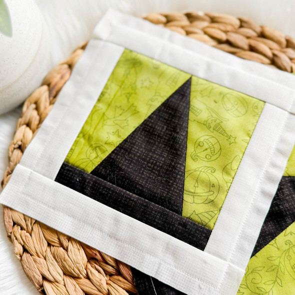 Halloween Witch Hat Quilt Block FPP Instant Download For Machine Embroidery