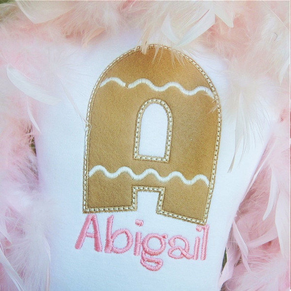 Gingerbread Alpha Machine Embroidery Design