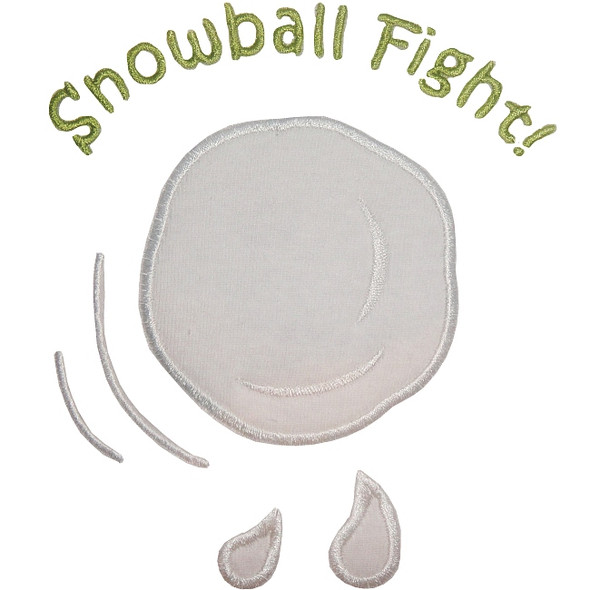 Snowball Fight Applique Machine Embroidery Design