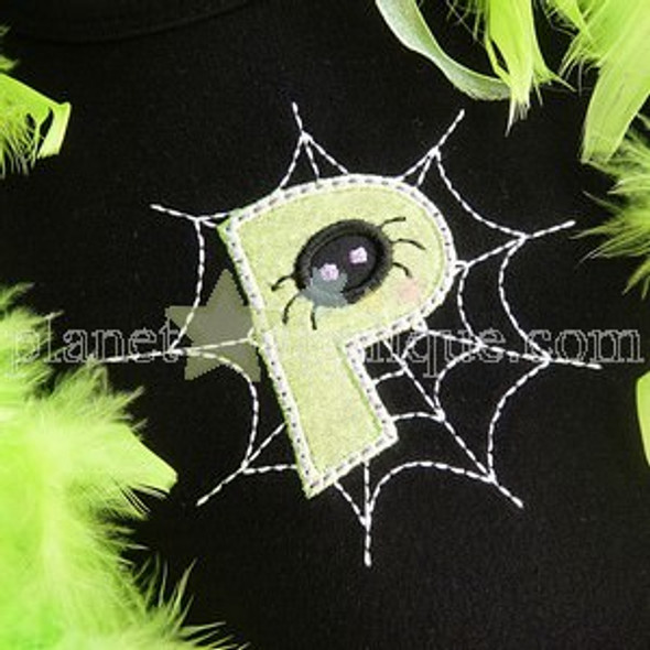 Spider Web Applique Alphabet Machine Embroidery Design