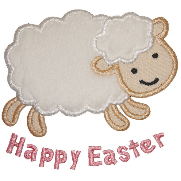 Easter Lamb Applique Embroidery Design