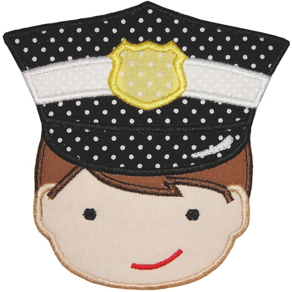Policeman Applique Machine Embroidery Design