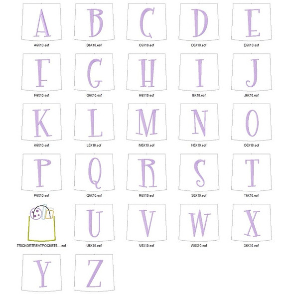 Trick or Treat Alphabet Embroidery Font Design
