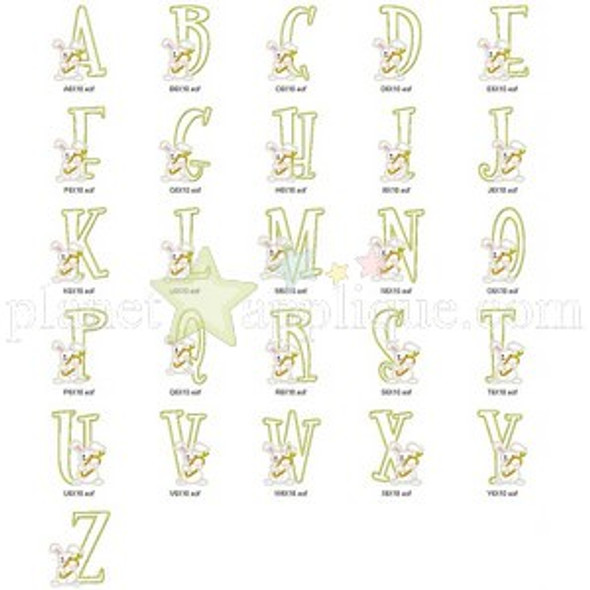 Cottontail Alphabet Embroidery Font Design