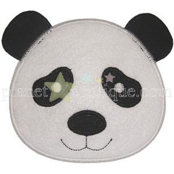 Cute Panda Applique Machine Embroidery Design