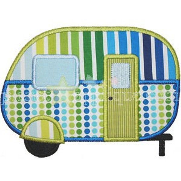 Camper Applique Machine Embroidery Design