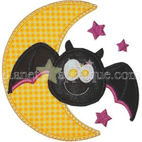 Moonlight Bat Machine Embroidery Design