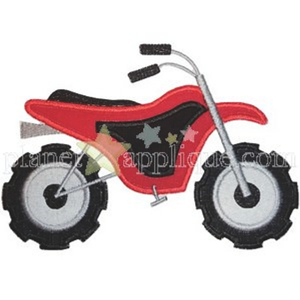 Dirt Bike Applique Machine Embroidery Design