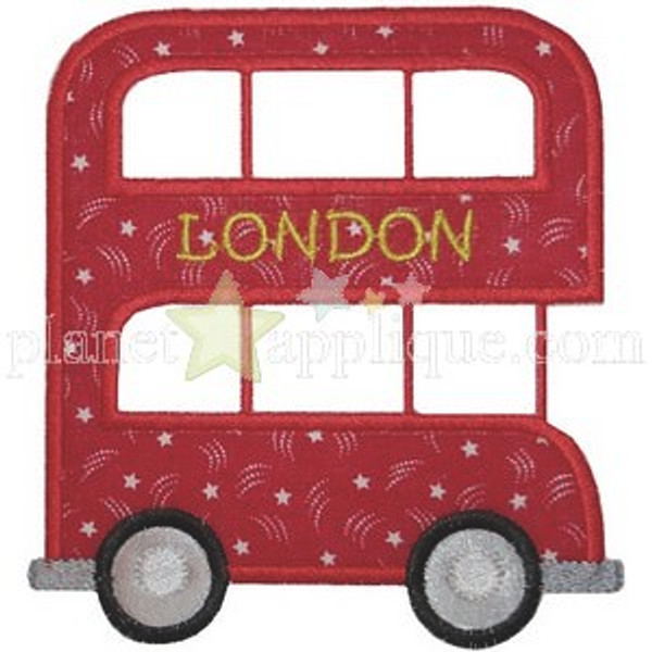 Double Decker Bus Machine Embroidery Design