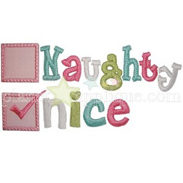 Naughty and Nice Applique Machine Embroidery Design