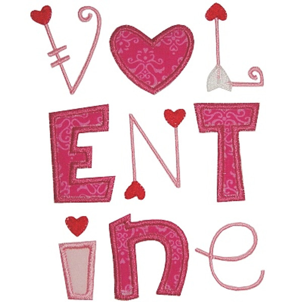 Valentine Applique Machine Embroidery Design