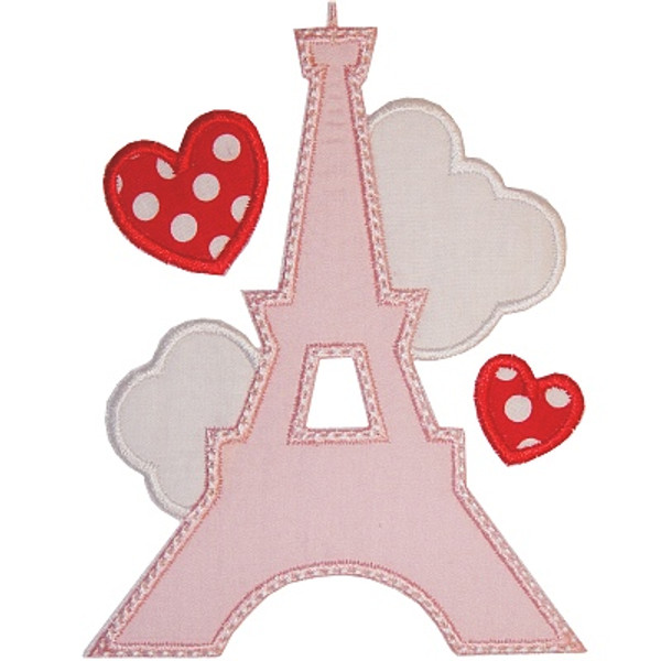 Eiffel Tower Applique Machine Embroidery Design