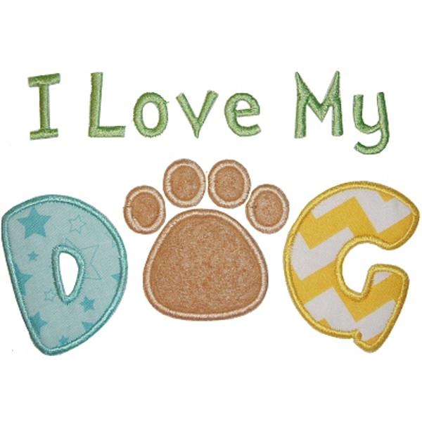 Love My Dog Machine Embroidery Design