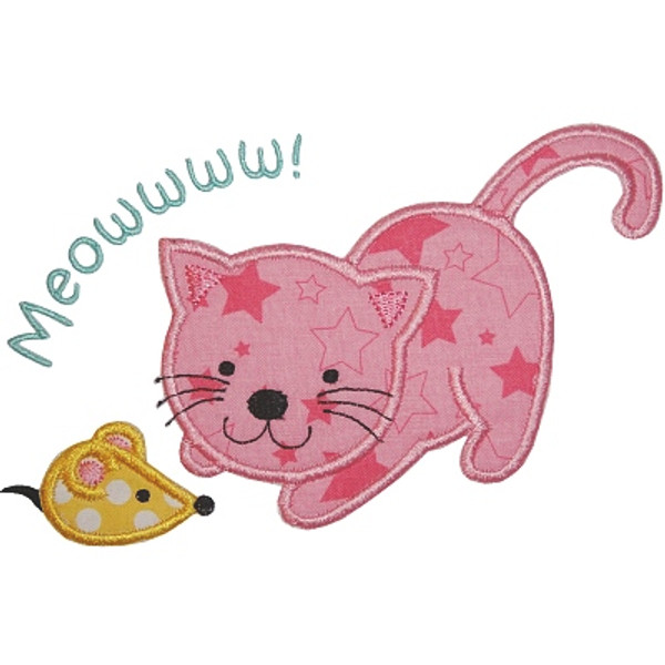 Mouse n Kitty Machine Embroidery Design