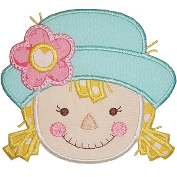 Scarecrow Girl Applique Machine Embroidery Design