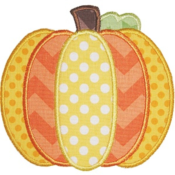 Pieced Pumpkin Applique Machine Embroidery Design