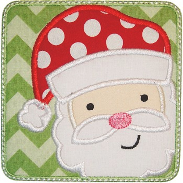 Santa Patch Applique Machine Embroidery Design