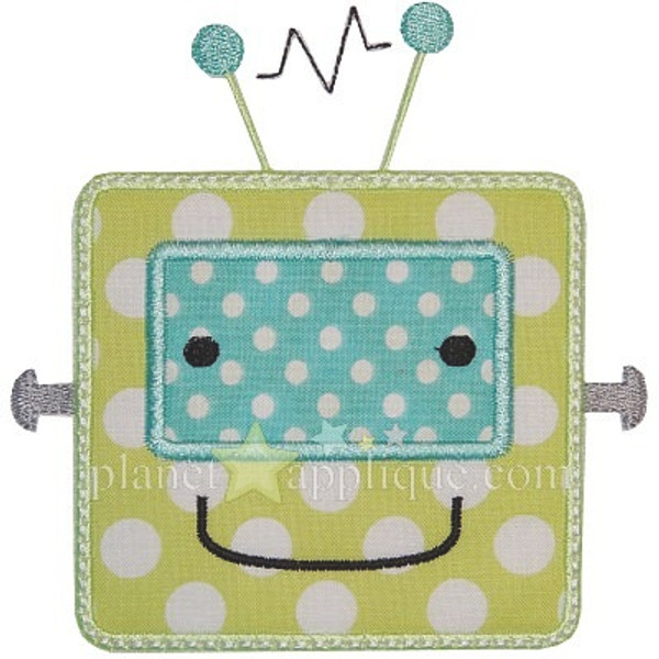 Robot Boy Applique Machine Embroidery Design