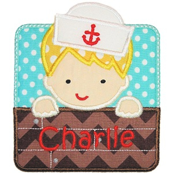 Sailor Boy Patch Machine Embroidery Design