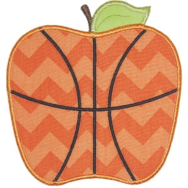 Free Basketball Apple Machine Embroidery Design