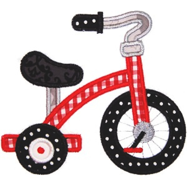 Tricycle Applique Machine Embroidery Design