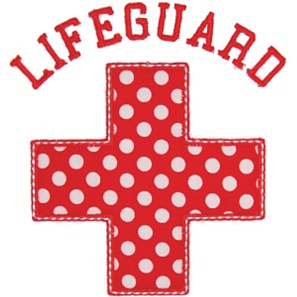 Lifeguard Applique Machine Embroidery Design