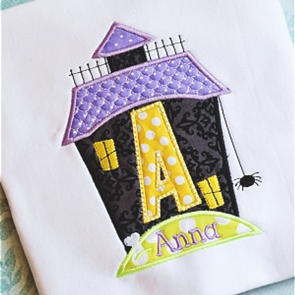 Haunted House Alpha Machine Embroidery Design