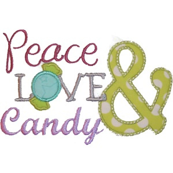 Peace Love Candy 2 Machine Embroidery Design