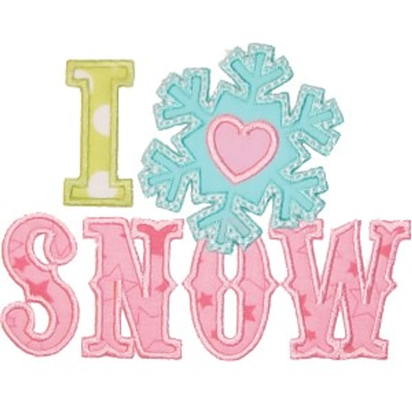 I Heart Snow Machine Embroidery Design