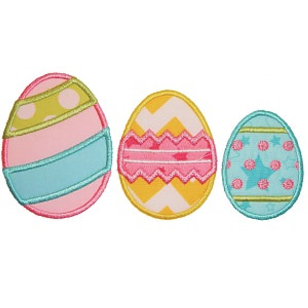 3 Eggs Applique Machine Embroidery Design