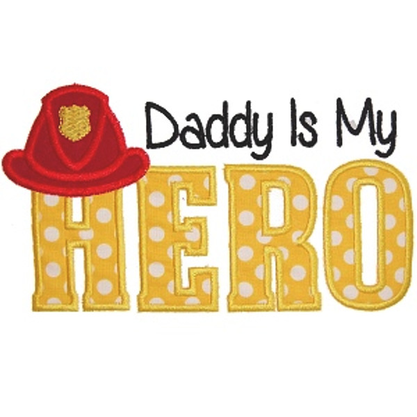 Fireman Dad Applique Machine Embroidery Design