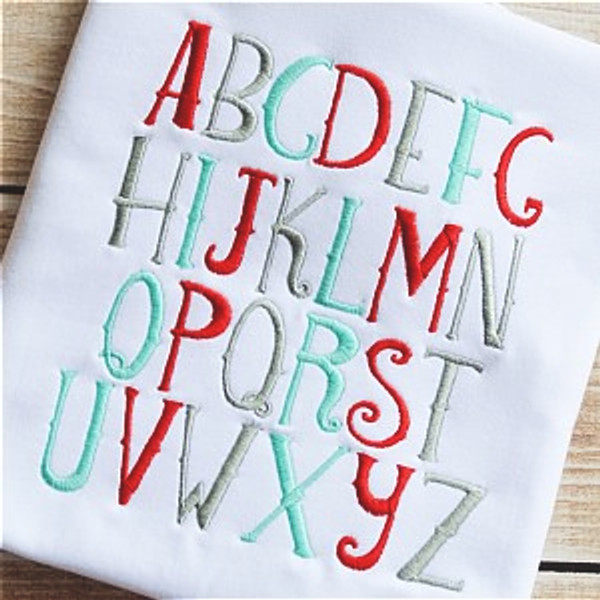 Salty Dog Font Embroidery Design Alphabet