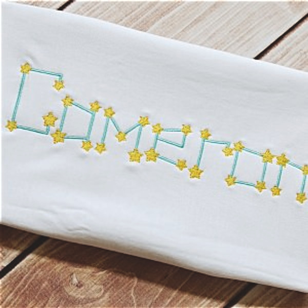 Constellation Font Machine Embroidery Design