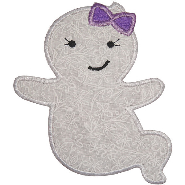 Cute Girl Ghost Machine Embroidery Design
