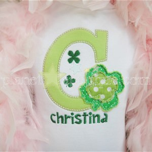 Shabby Shamrock Alpha Machine Embroidery Design