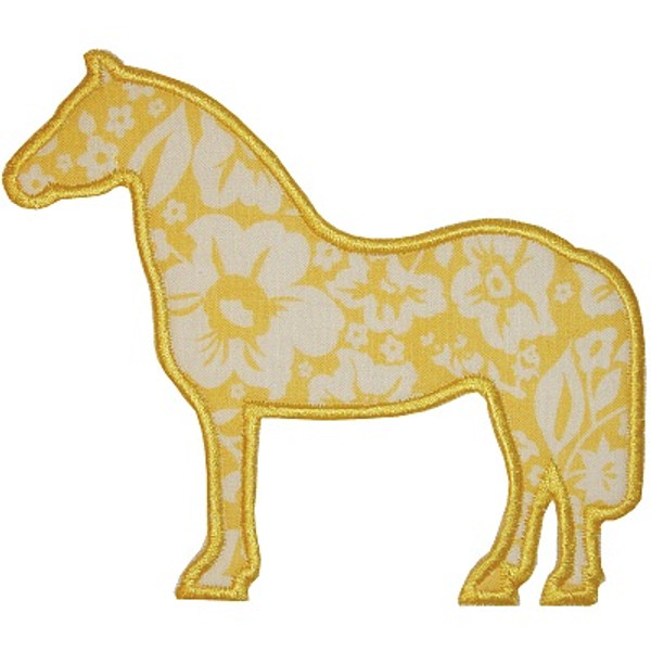 Simple Horse Applique Machine Embroidery Design