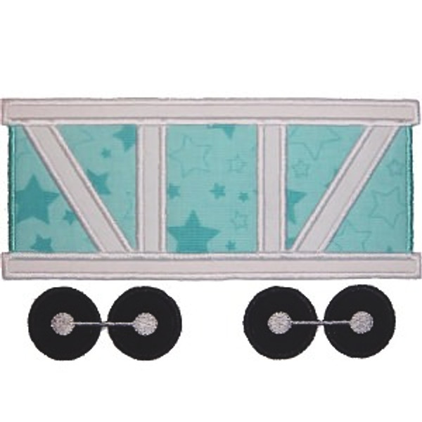 Train Car Applique Machine Embroidery Design