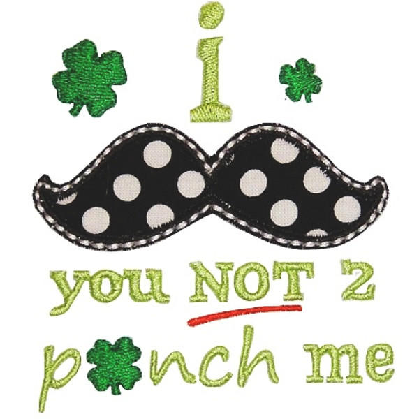 Mustache You Not To Pinch Machine Embroidery Design